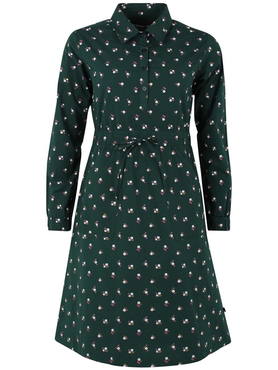 ORGANIC - Daneditte Dress Black green MINIFLOWER