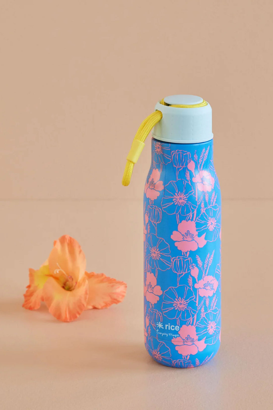 Rice Drikkedunk Rustfri Stål Blue Poppie Love