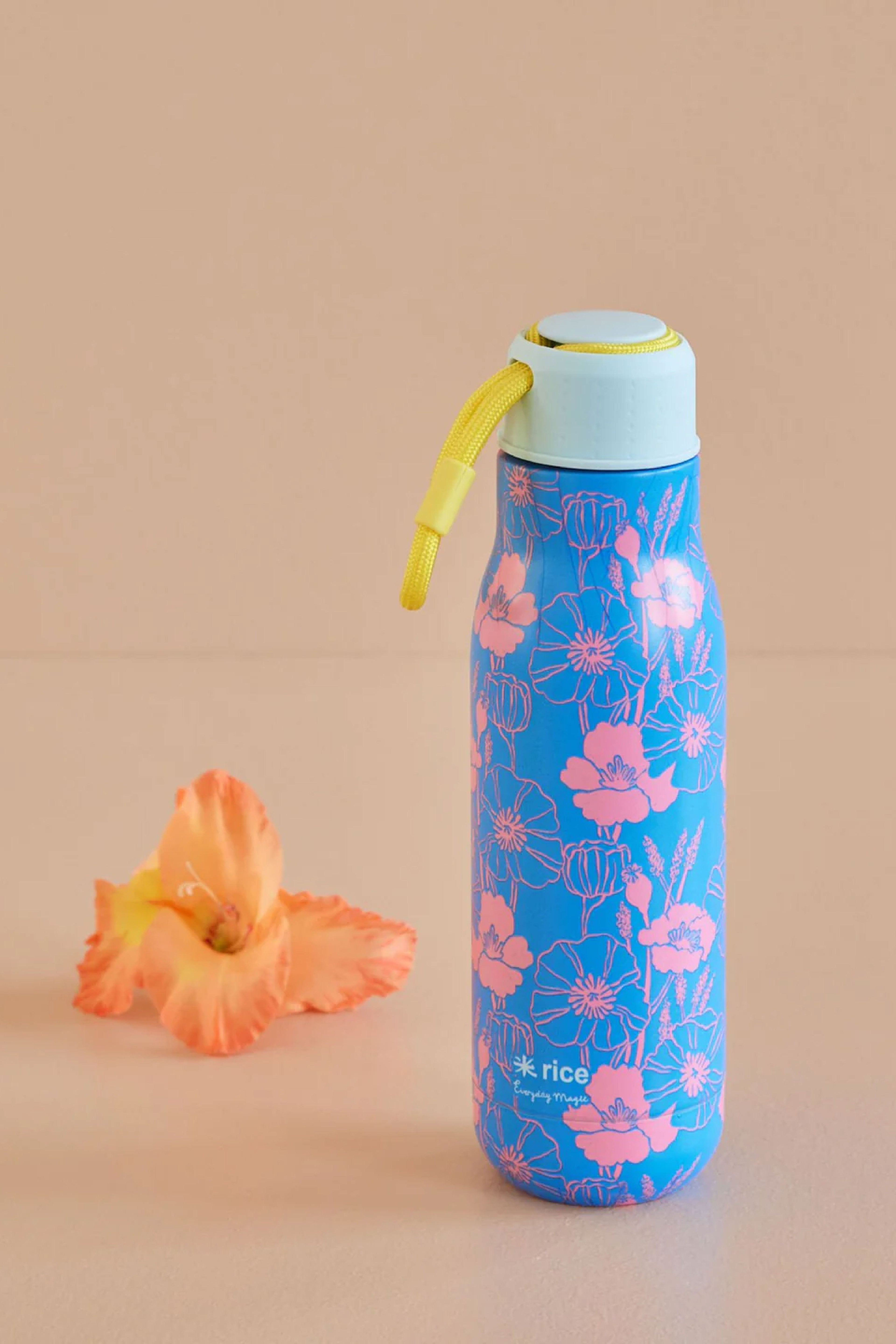 Rice Drikkedunk Rustfri Stål Blue Poppie Love