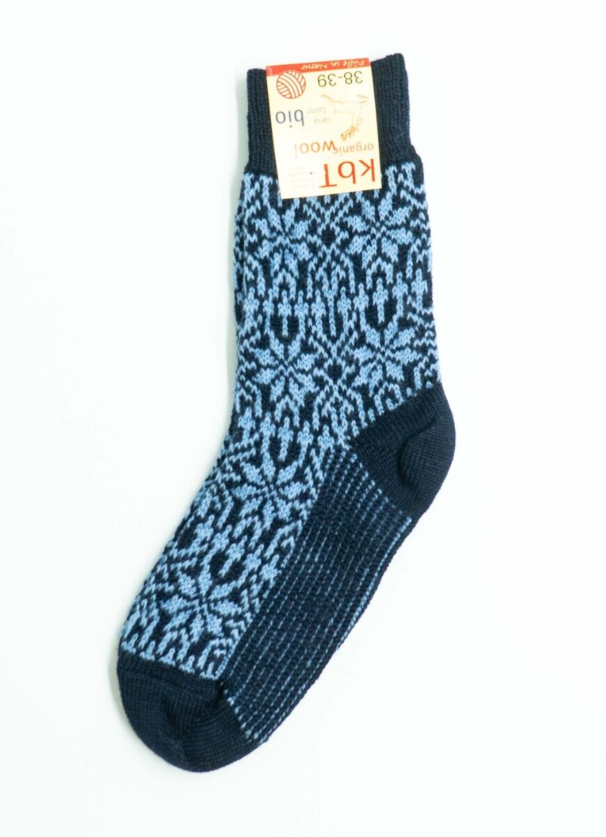 Hirsch Natur Wool Socks Marine/Lt Blue