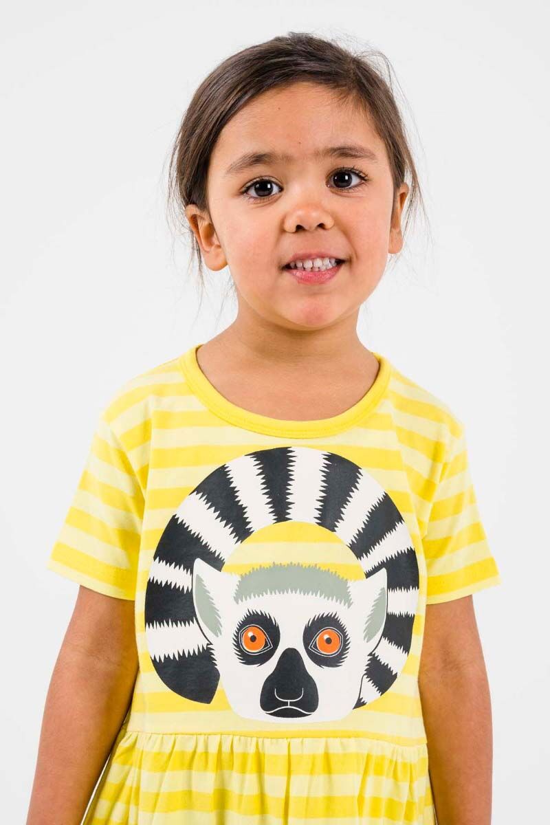 Dyrpower Dress Bright Yellow/Light Yellow KATTALEMUR