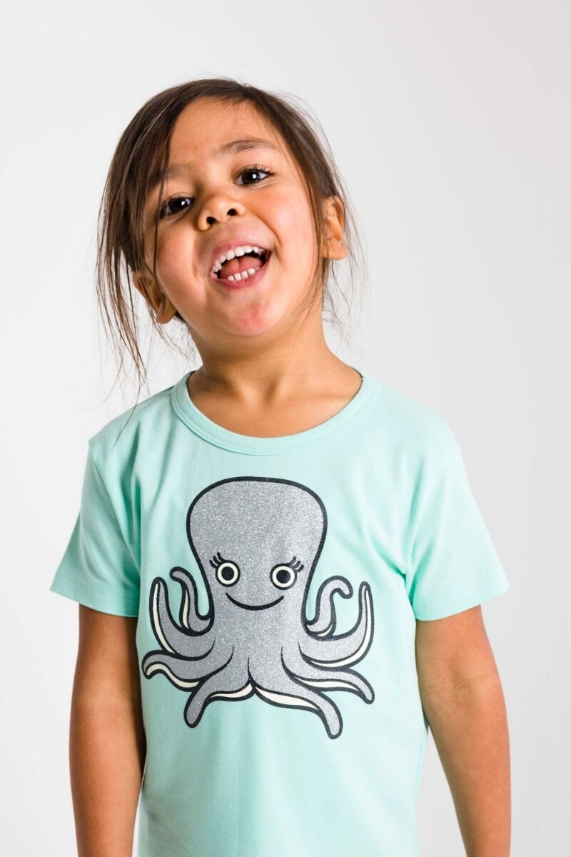 Børne T-Shirt med Blæksprutte