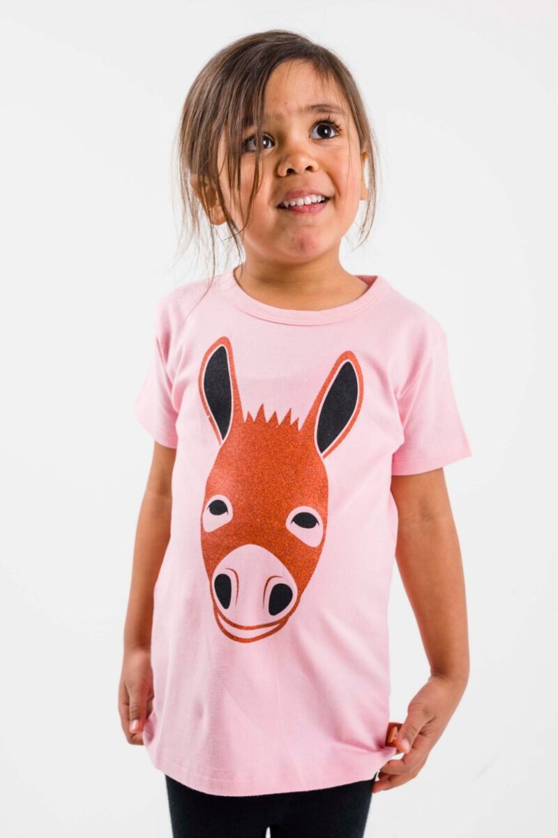 T-shirt til børn med æsel