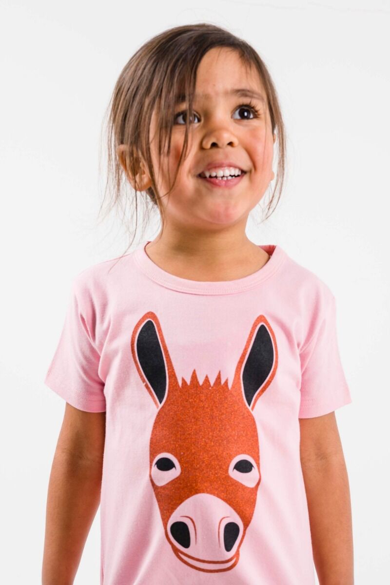 T-shirt til børn med æsel