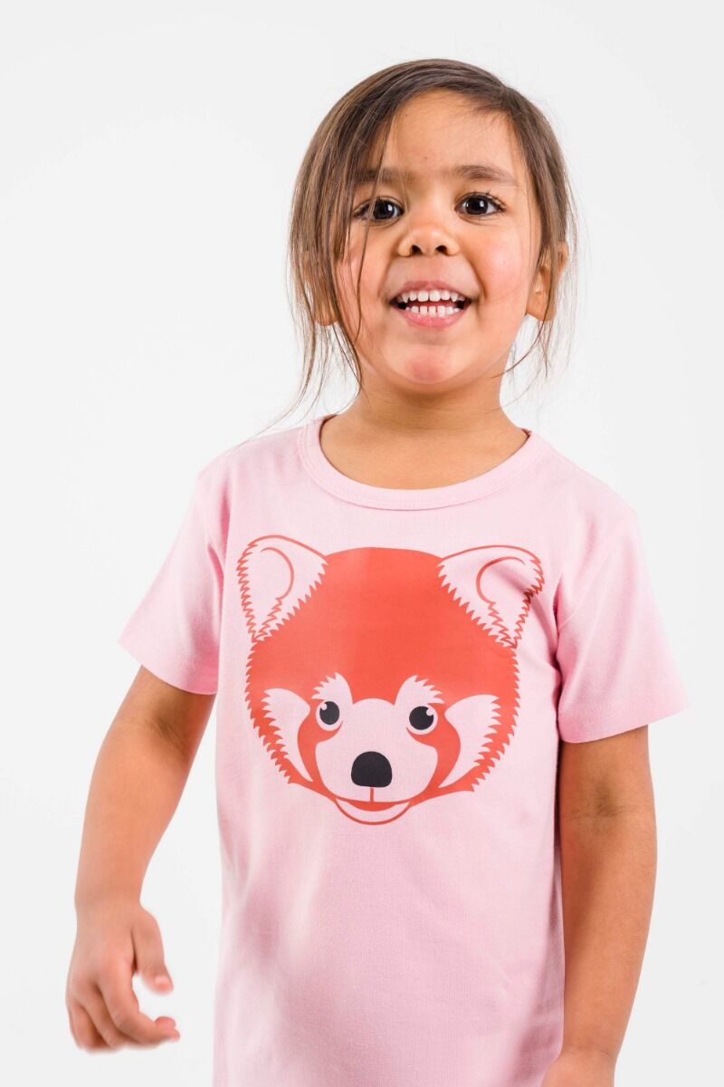 Børne t-shirt med rød panda