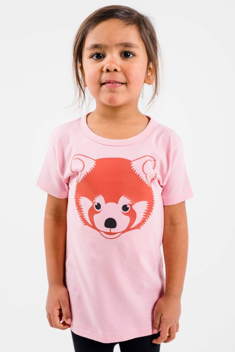 Børne t-shirt med rød panda