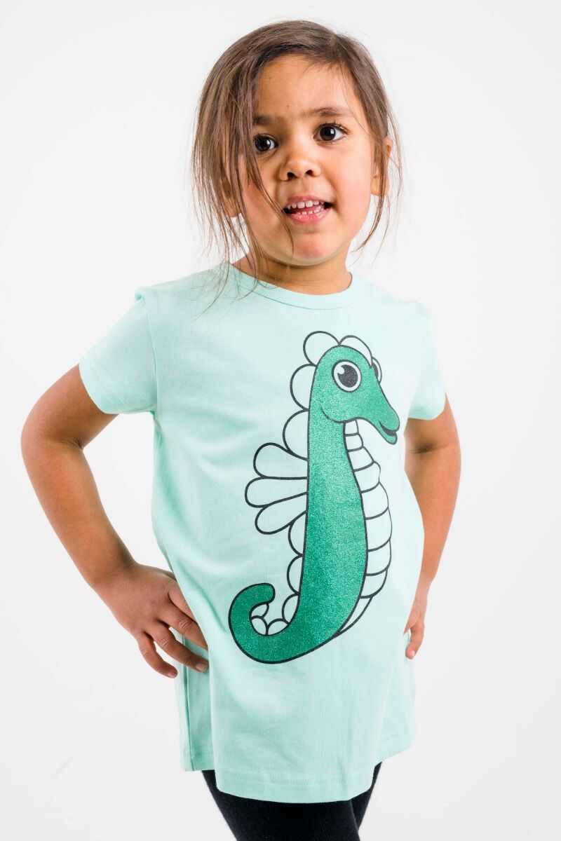 T-shirt til børn med søhest