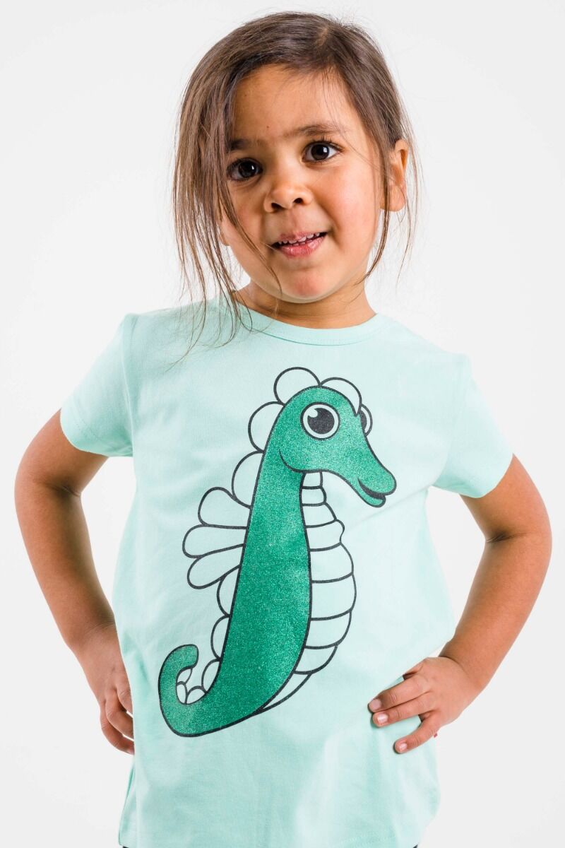 T-shirt til børn med søhest