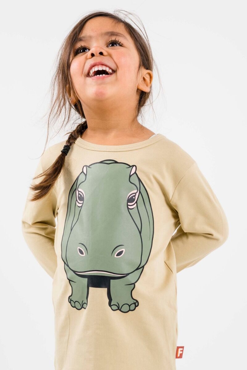 Bluse til Børn med Flodhest