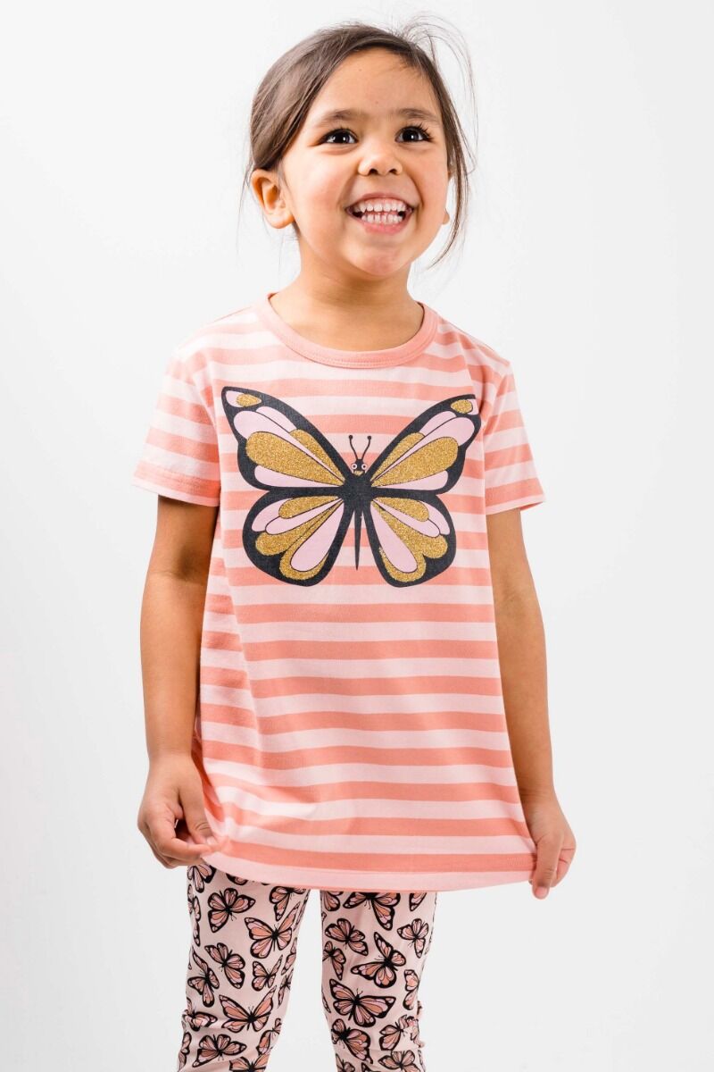 Dyrwildlife T Powder Peach/Rose Beige SOMMERFUGL