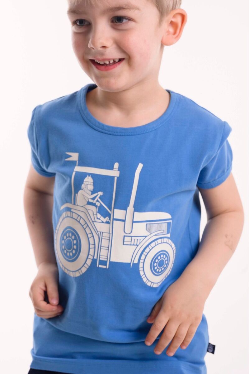 T-shirt til børn med viking på traktor