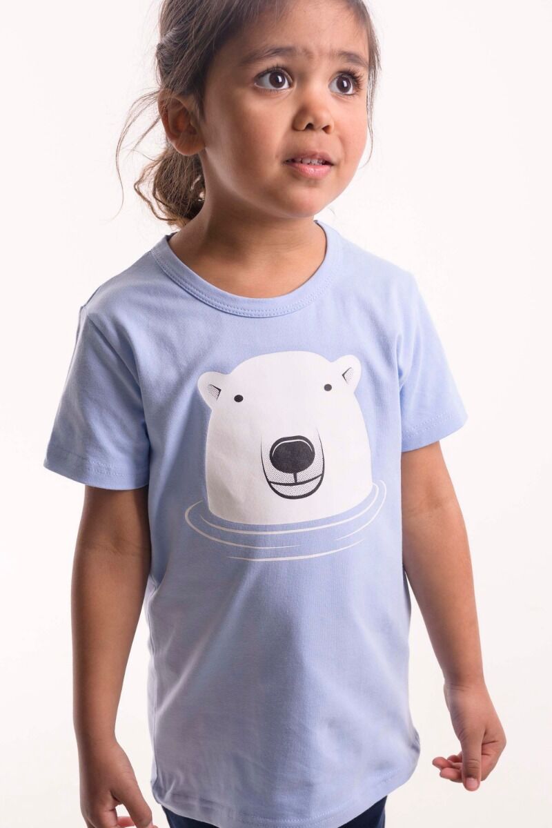 T-shirt til børn med isbjørn