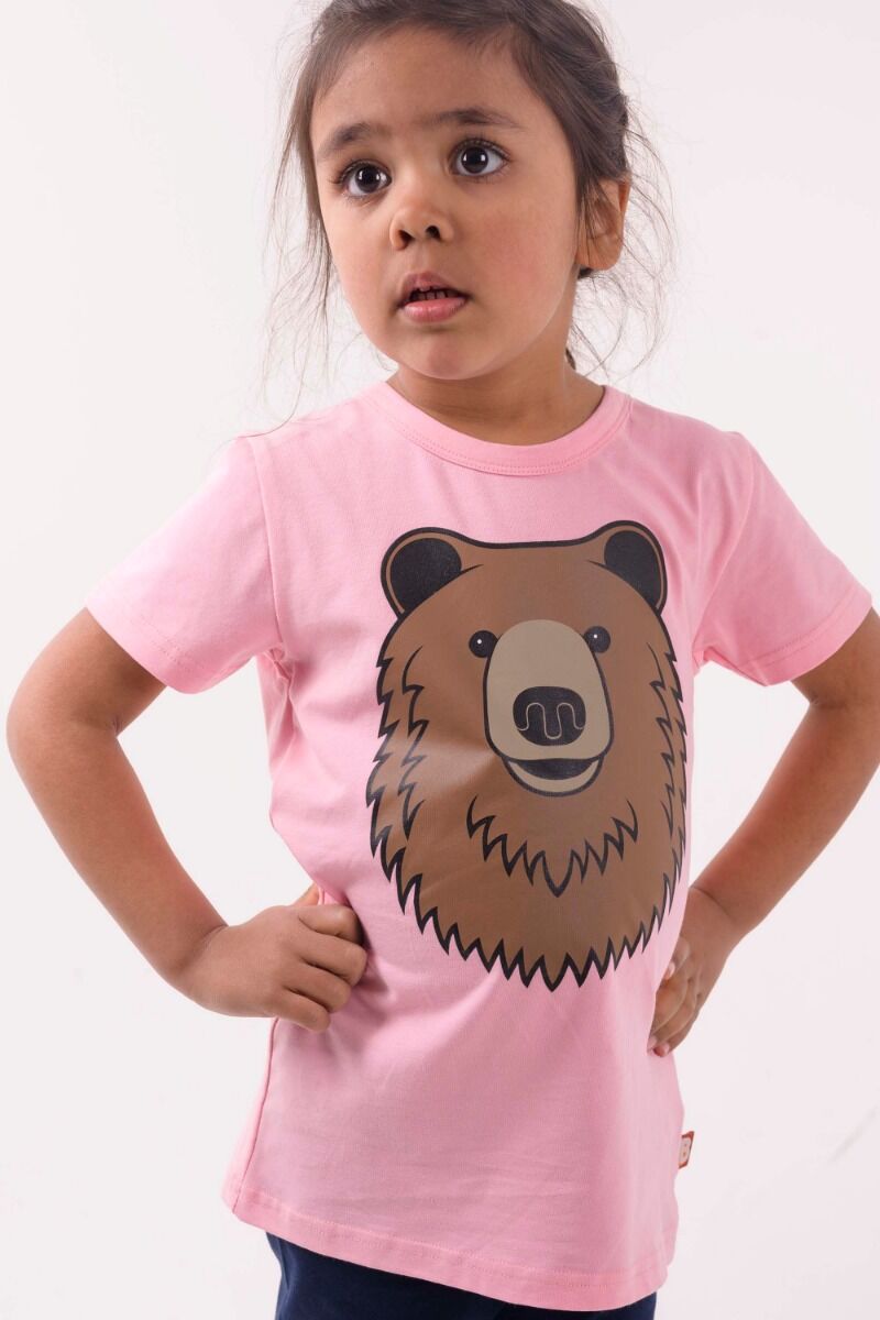 T-shirt til børn med brun bjørn