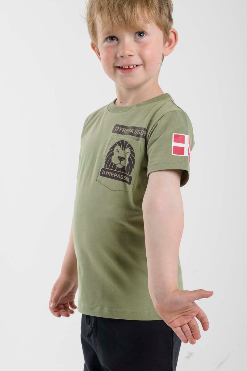 Sød kortærmet dyrepasser t-shirt til børn
