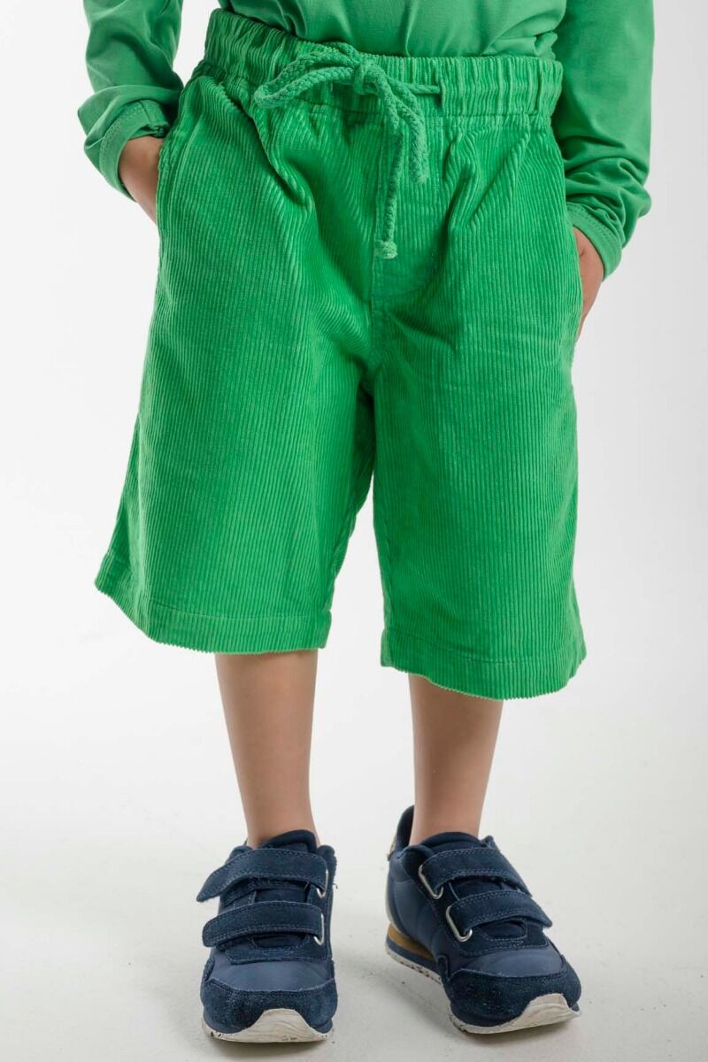Fløjls shorts til børn i grøn