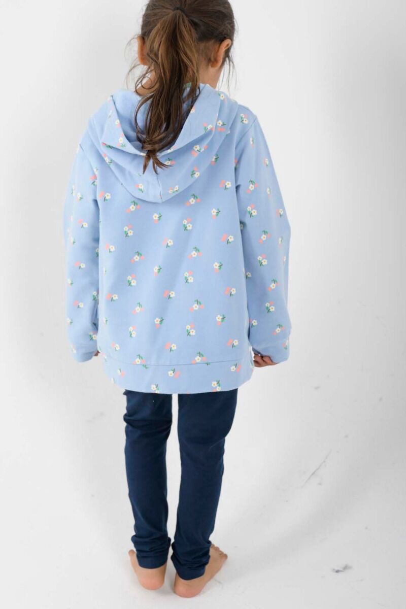 ORGANIC - Danebirch Hoodie Pastel Blue MINIFLOWER