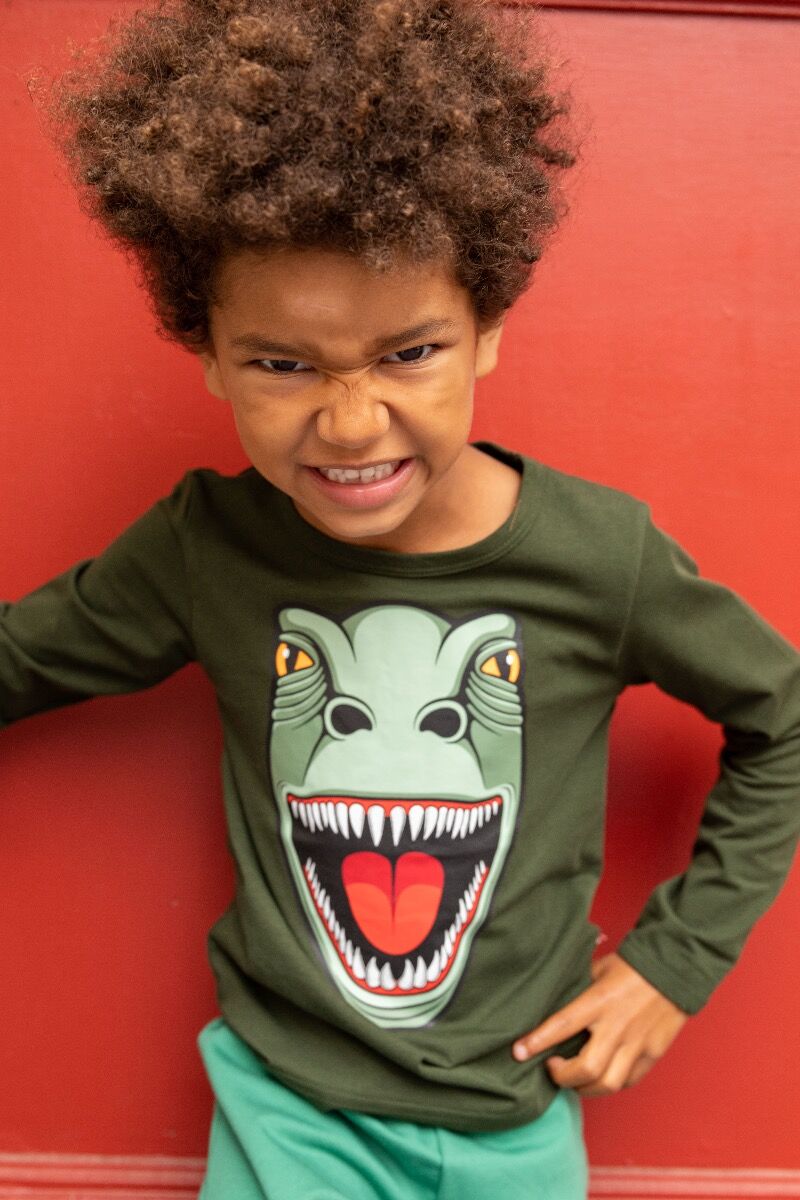 Bluse til Børn med T-rex dinosaurus