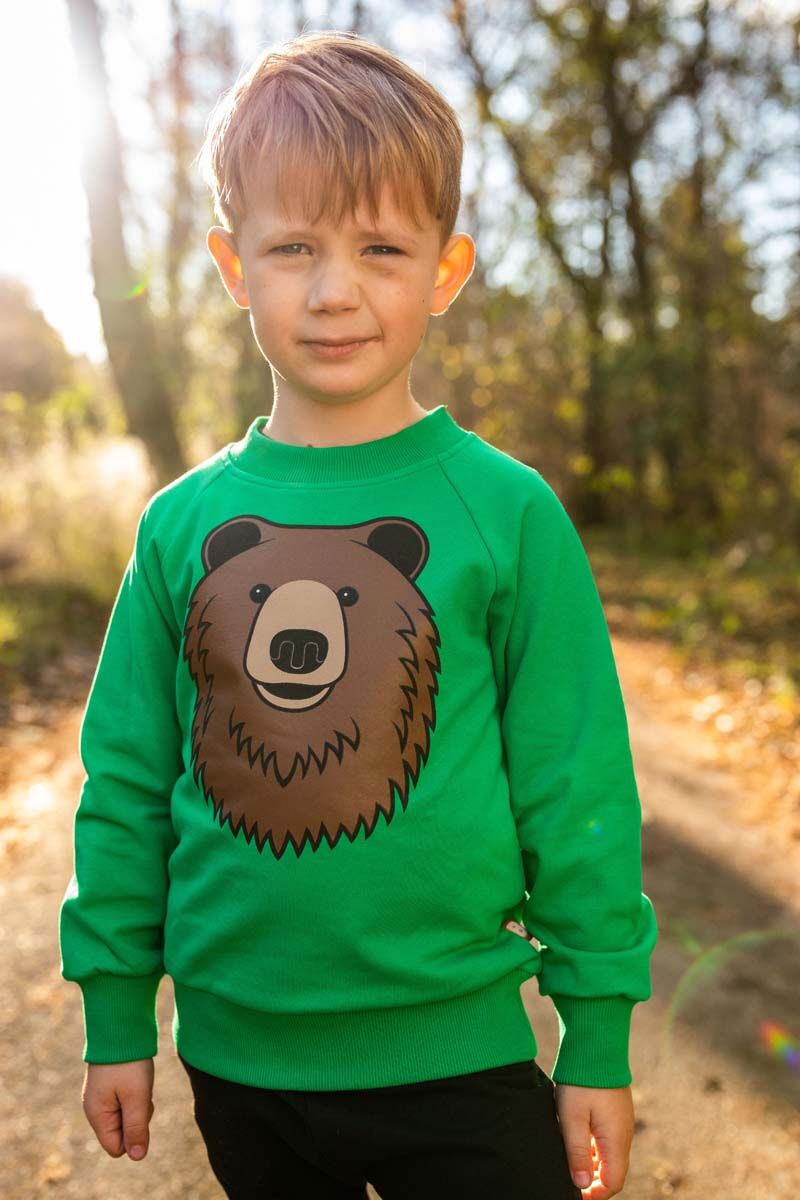 Sweater til Børn med Brun Bjørn
