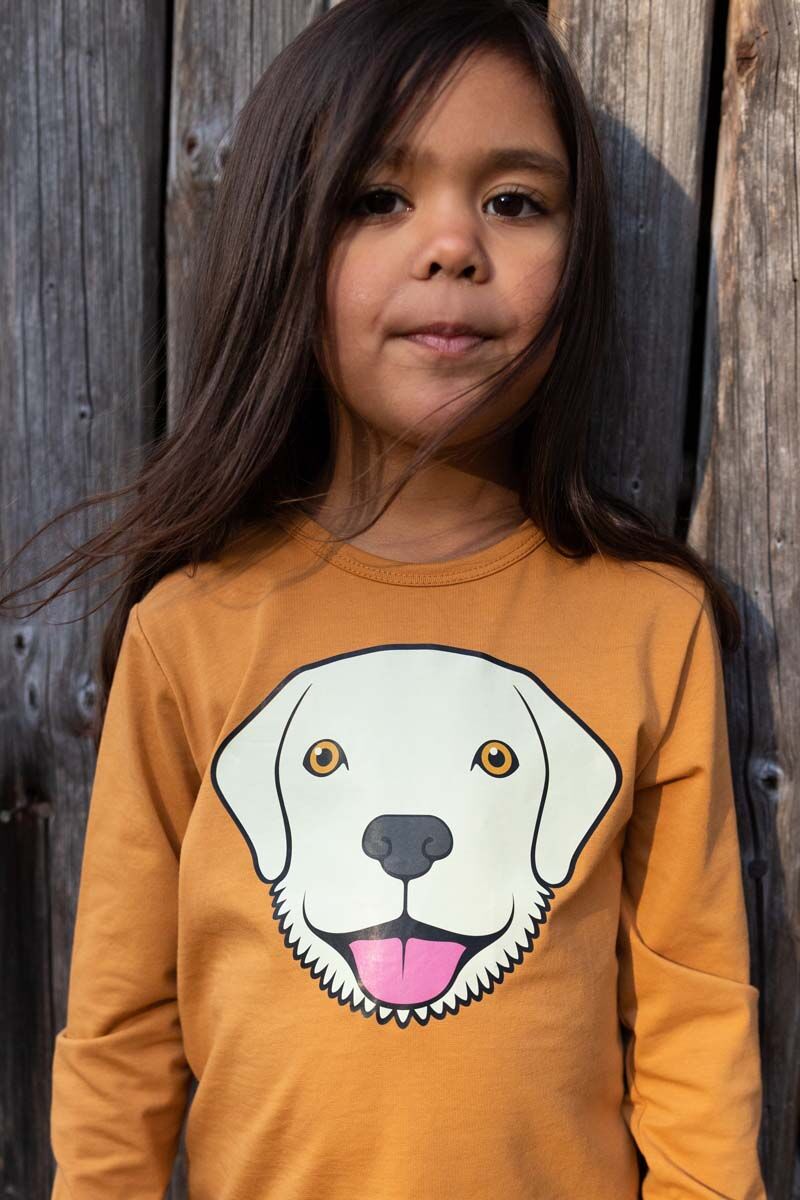 Bluse til børn med hund