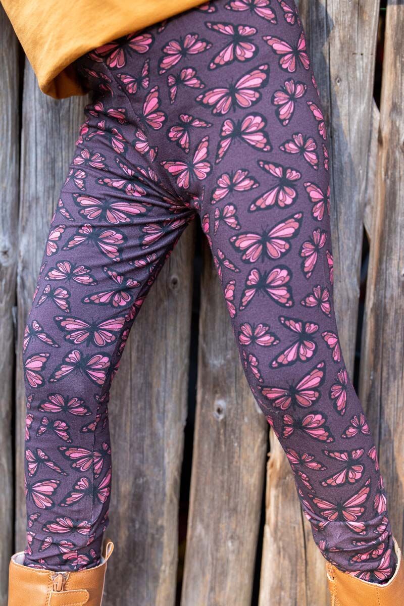 Leggings til børn med sommerfugl