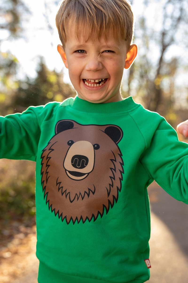 Sweater til Børn med Brun Bjørn