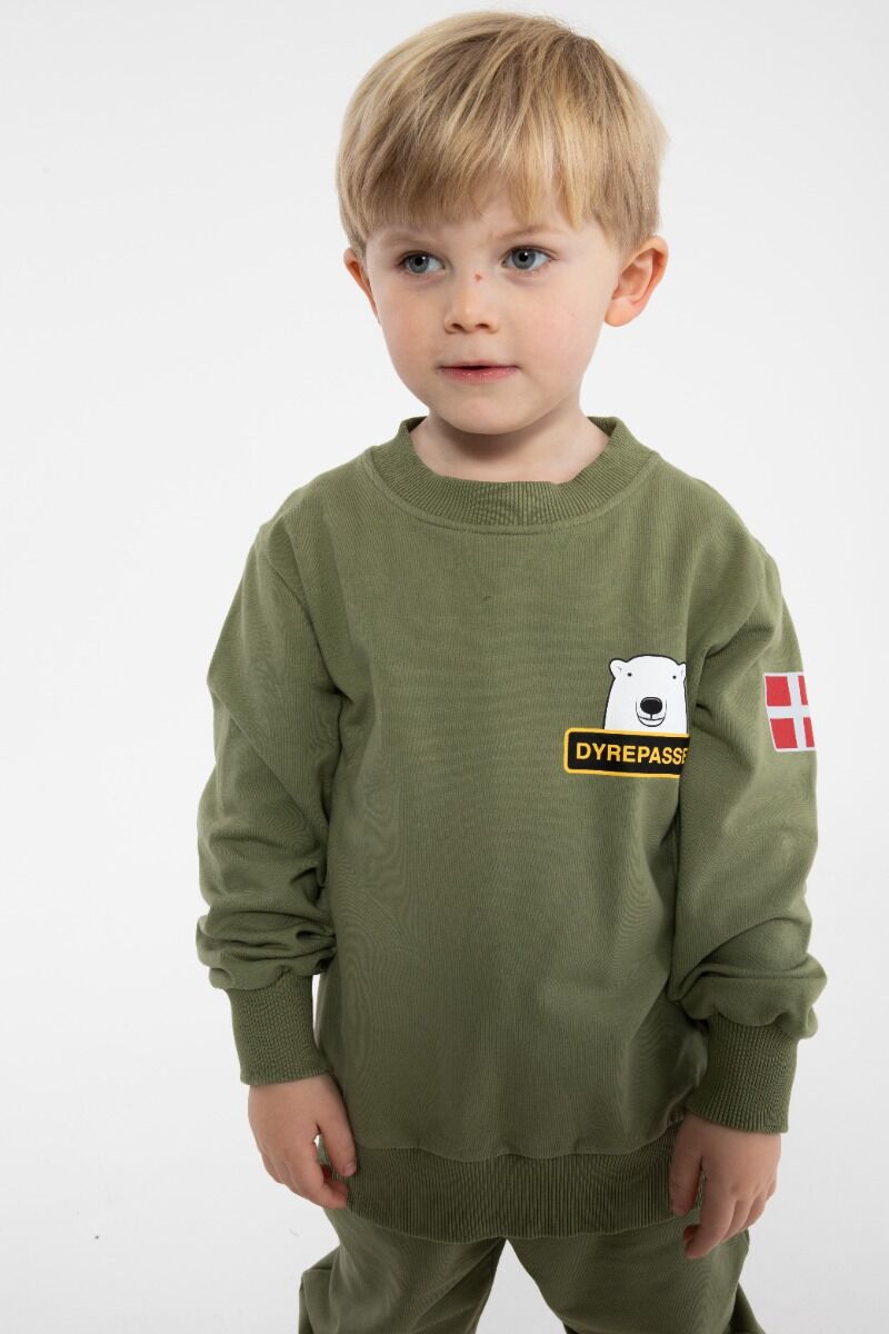 Sød dyrepasser sweatshirt til børn med print af isbjørn