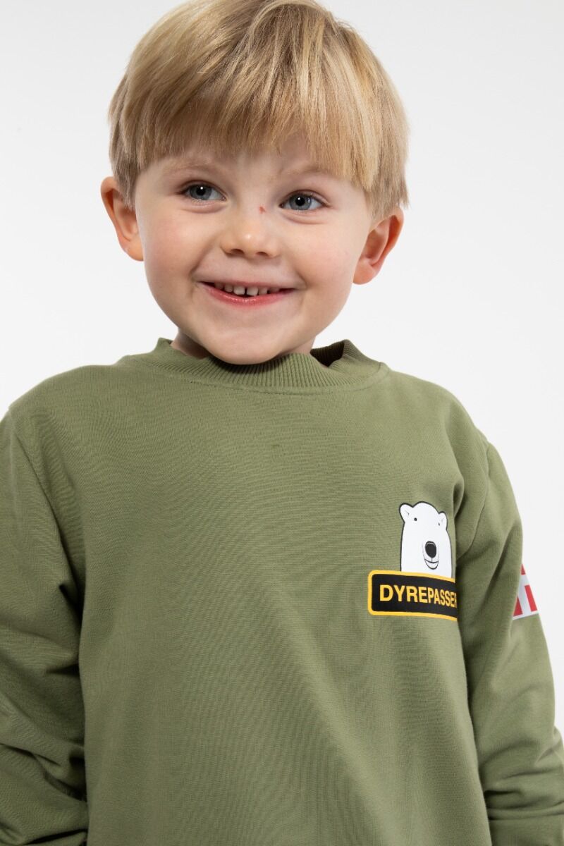 Sød dyrepasser sweatshirt til børn med print af isbjørn