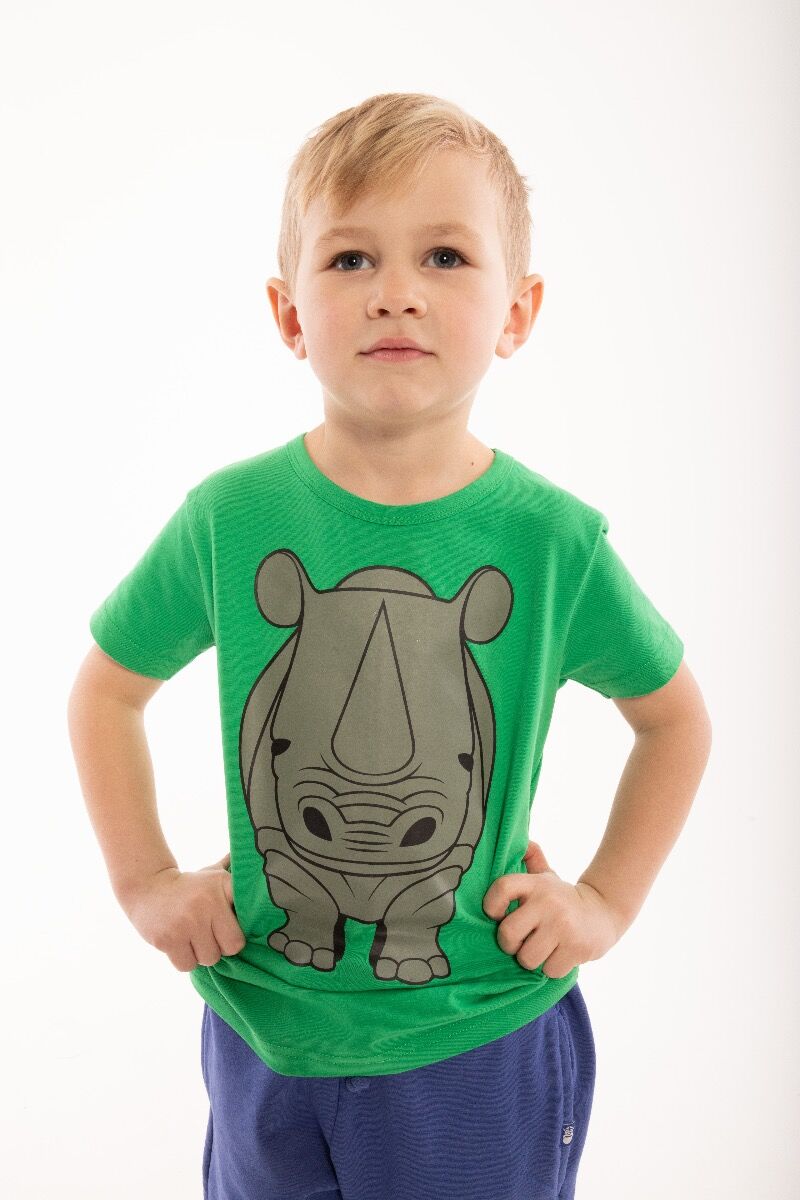 T-shirt med næsehorn til børn