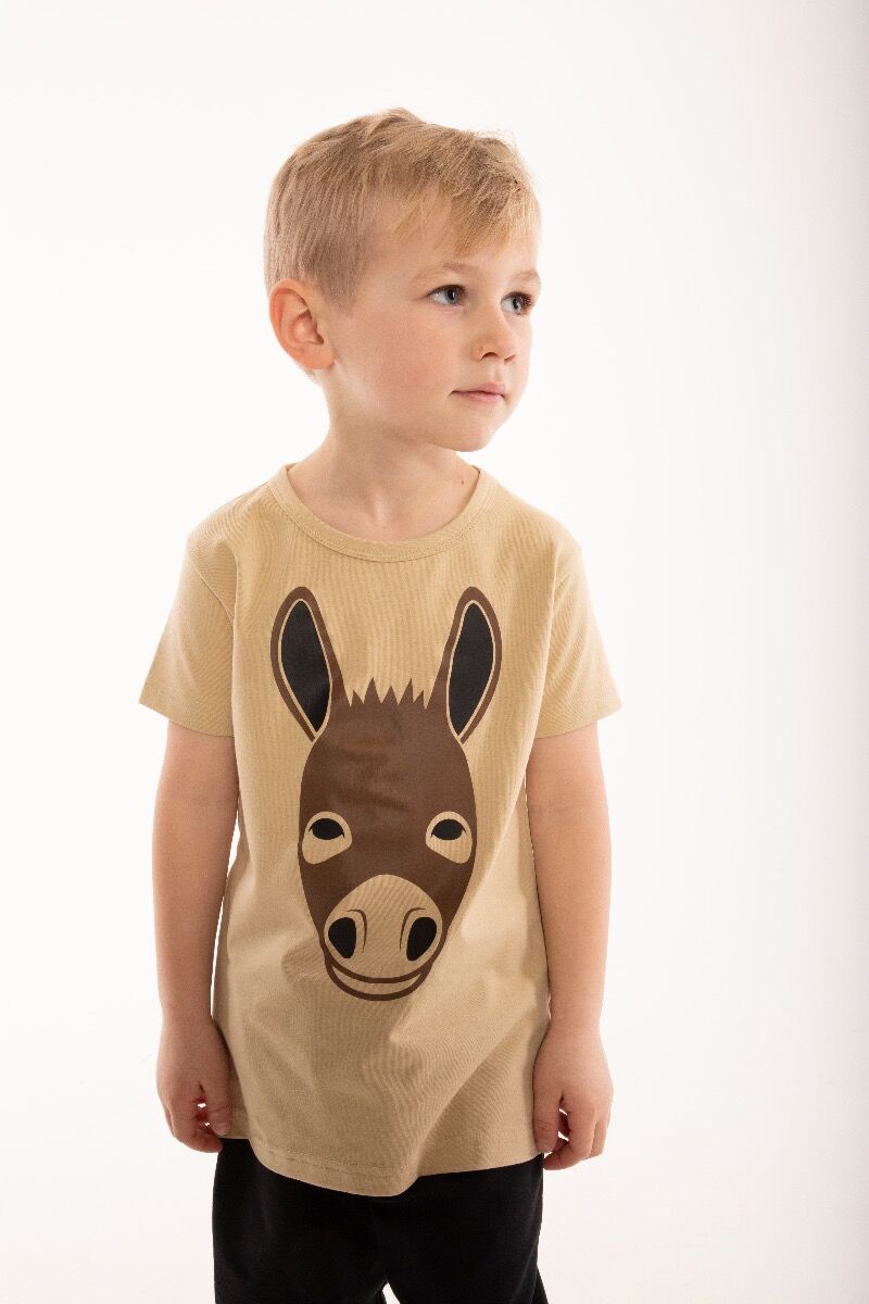 T-shirt til børn med æsel