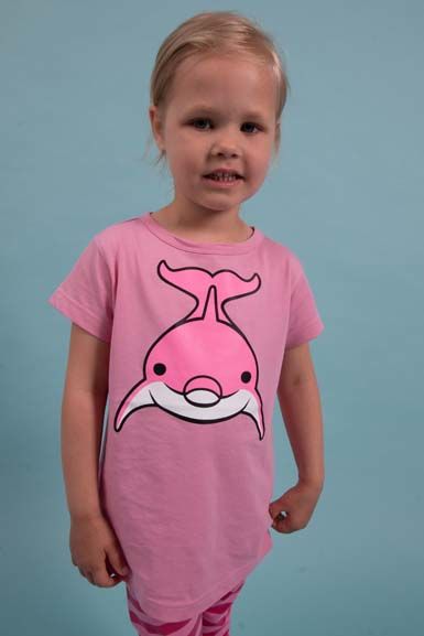 T-shirt til børn med delfin