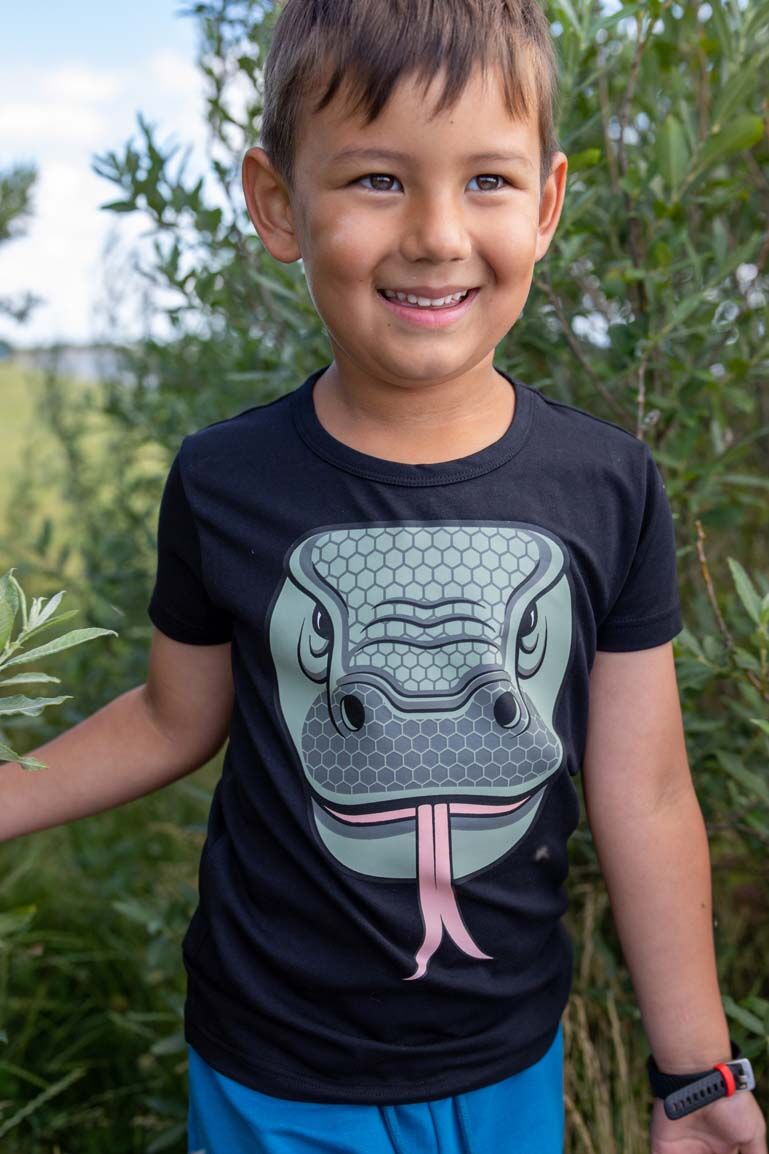 T-shirt til børn med kommmodo varan