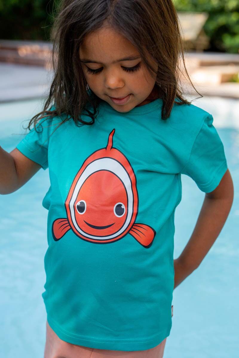 Børne t-shirt med klovne fisk