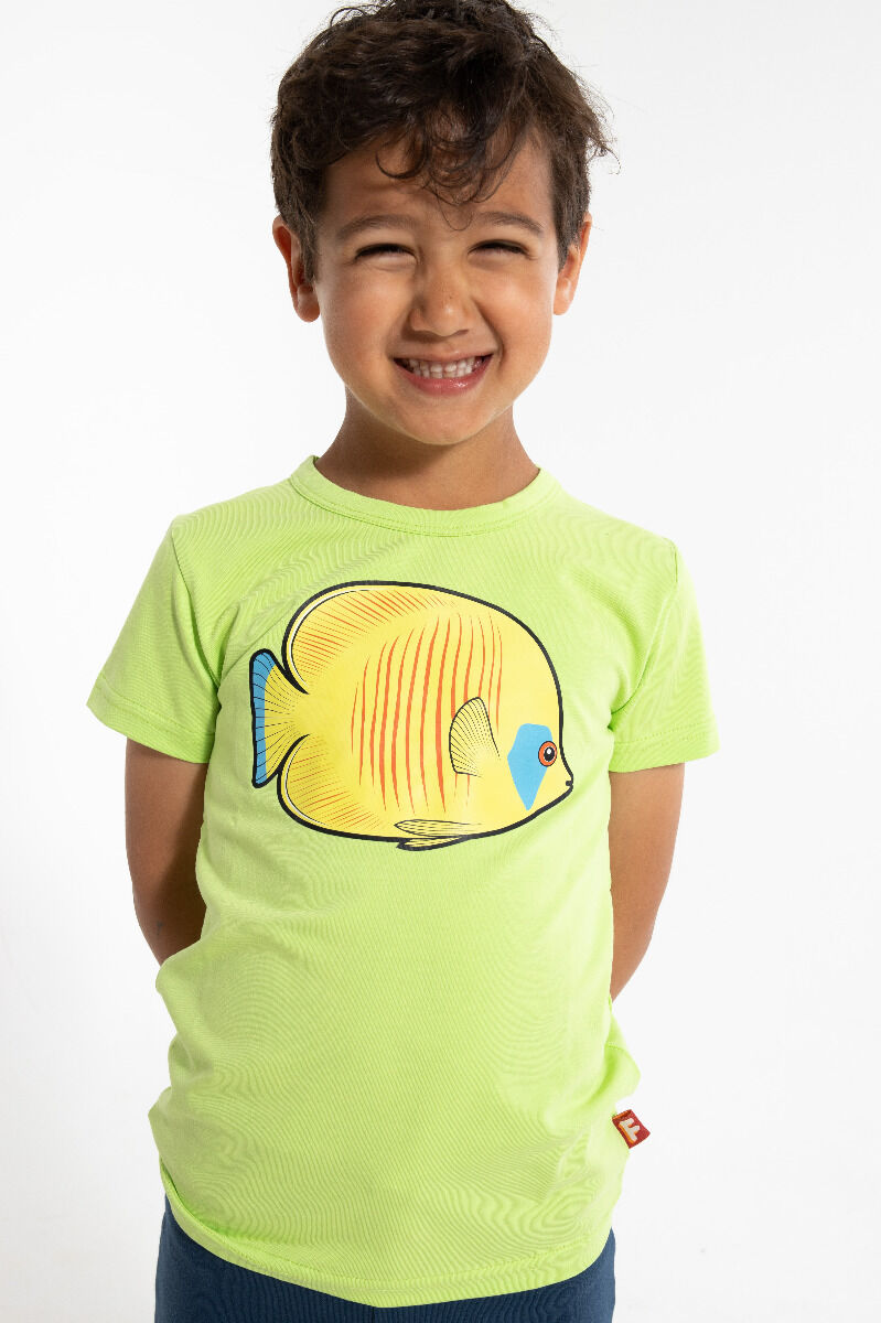 T-shirt til børn med fisk