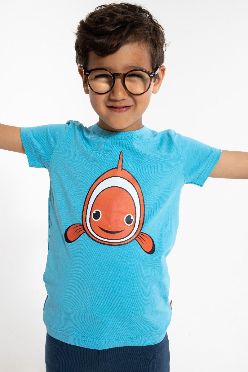 T-shirt til børn med klovnefisk