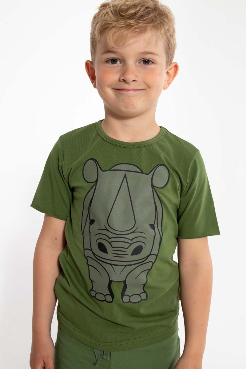 T-shirt til børn med næsehorn