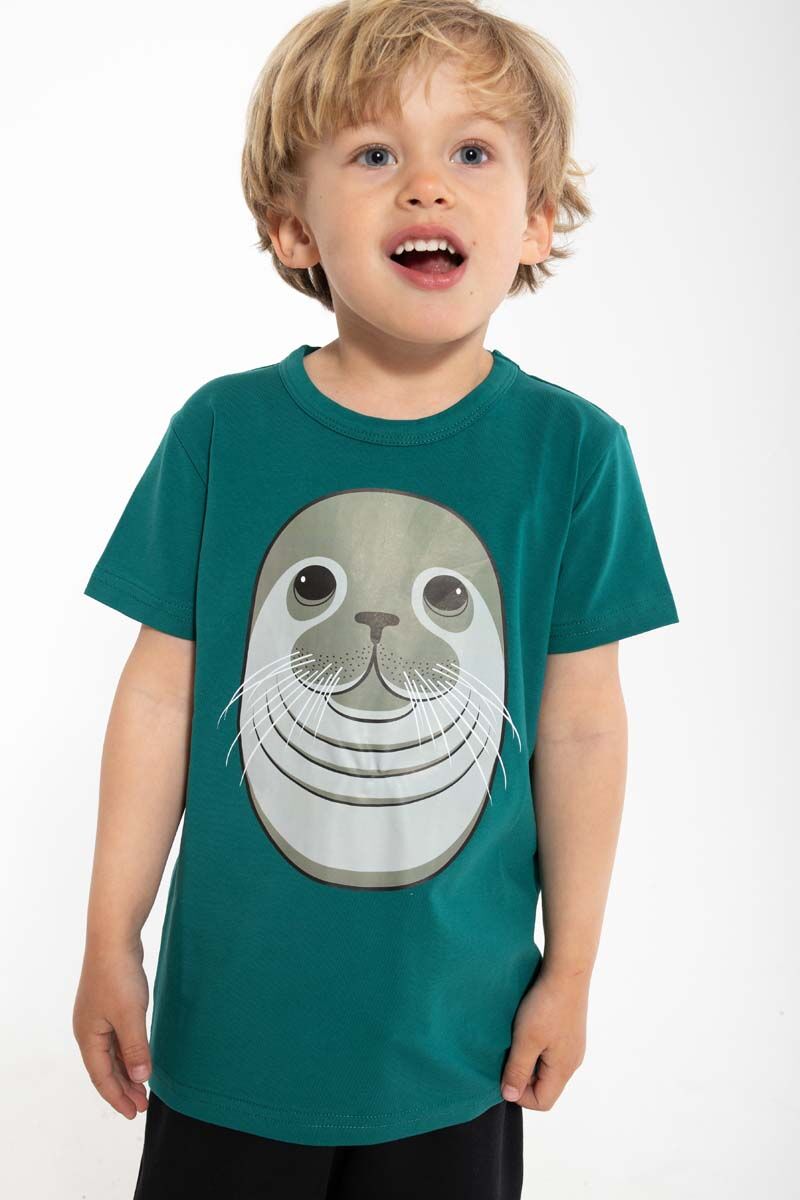T-shirt med sæl til børn
