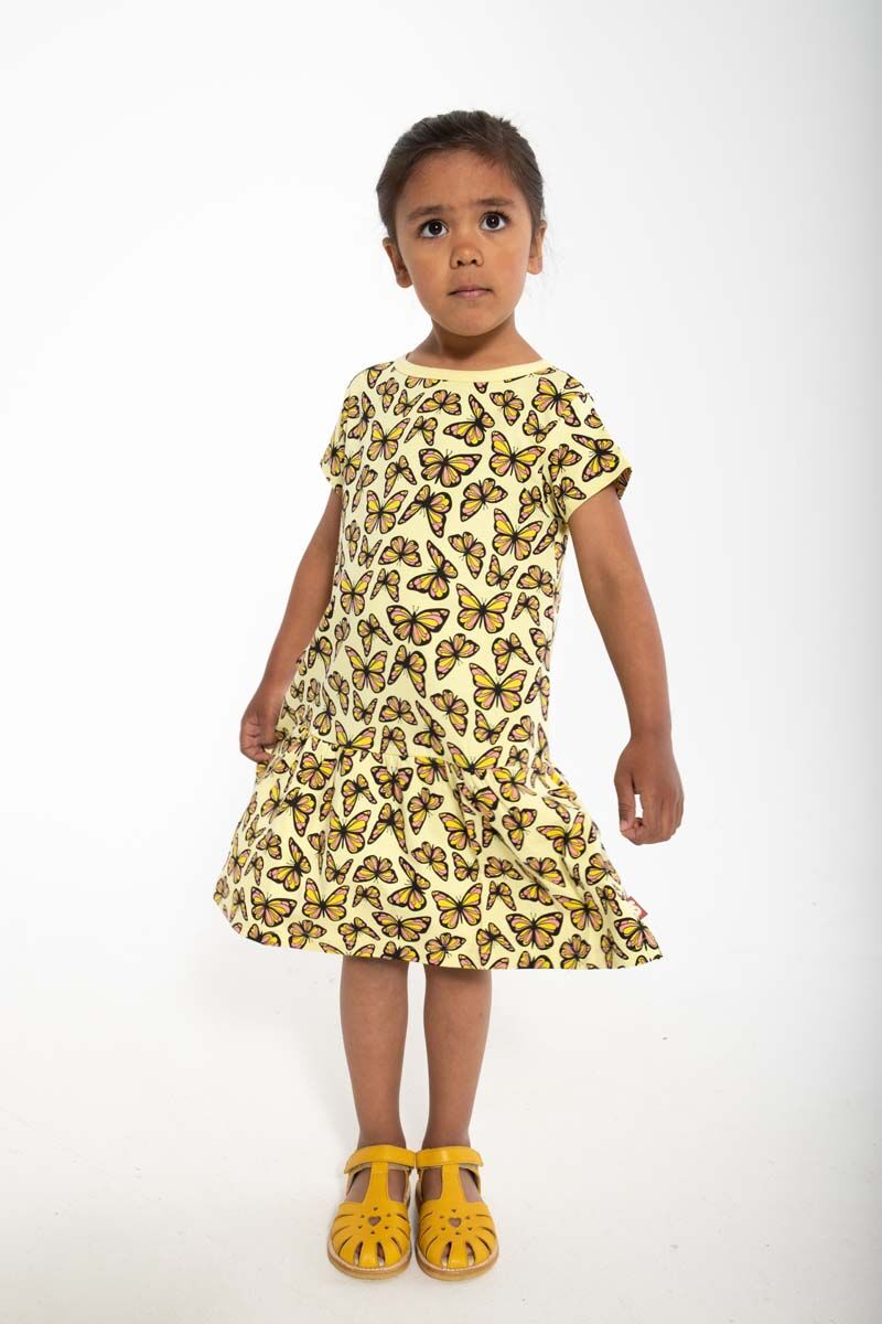 Dyrzanzi SS Dress AOP/STRIB Pale yellow FLUTTER