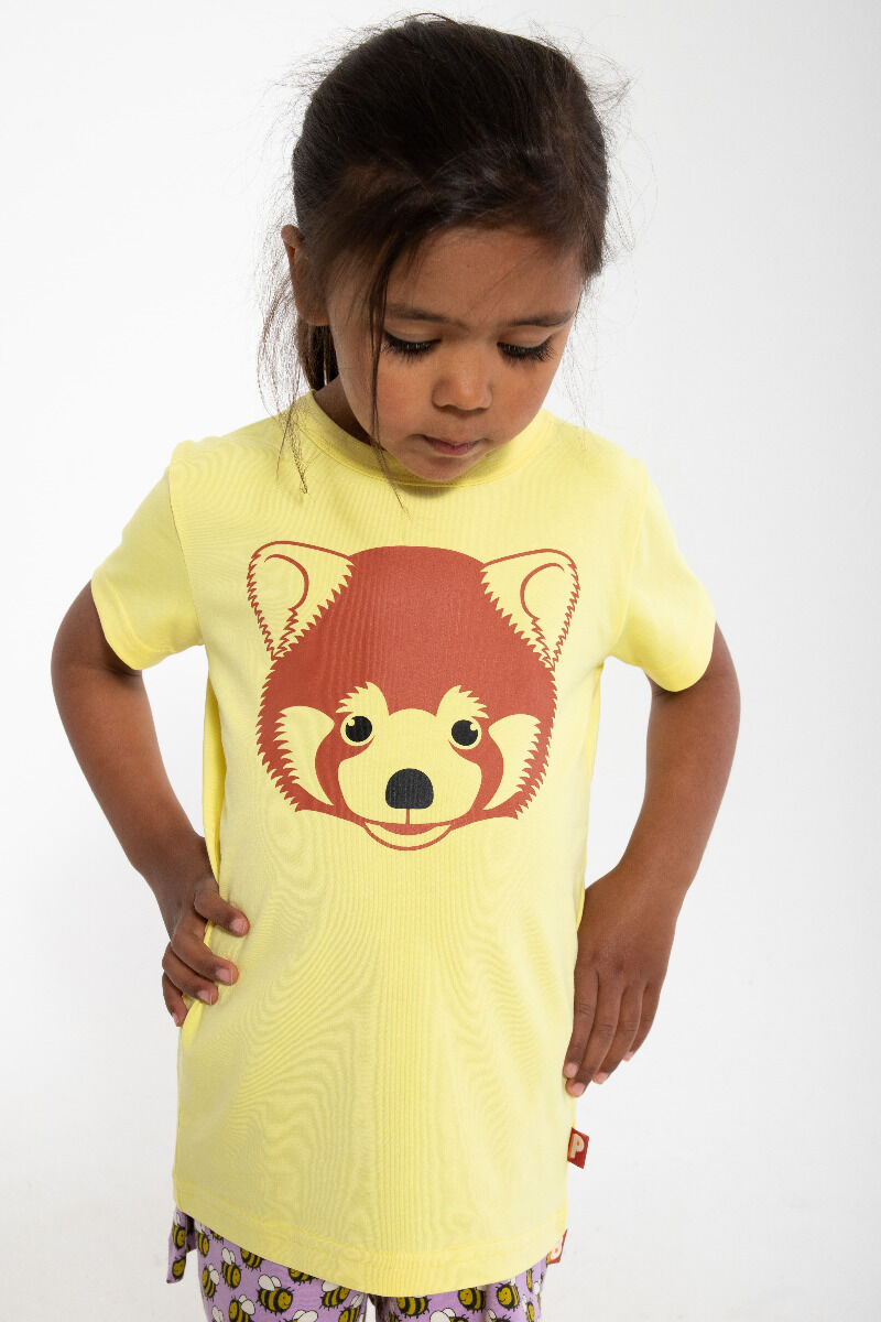 T-shirt til børn med rød panda