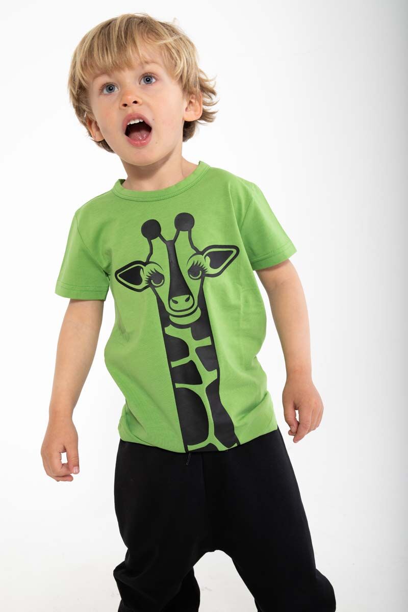 T-shirt til børn med giraf