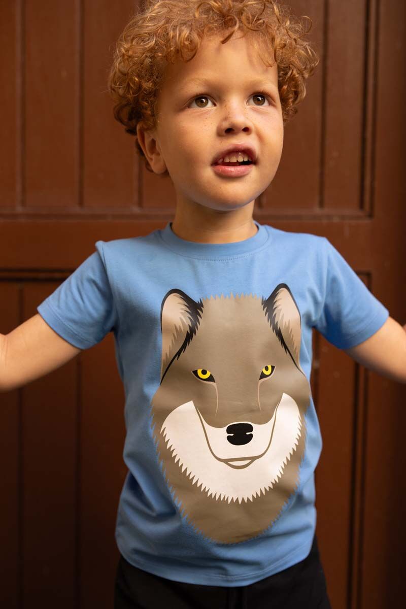 T-shirt til børn med ulv