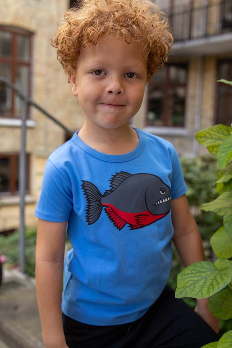 T-shirt til børn med piratfisk