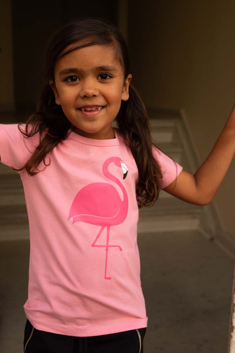 Børne t-shirt med flamingo
