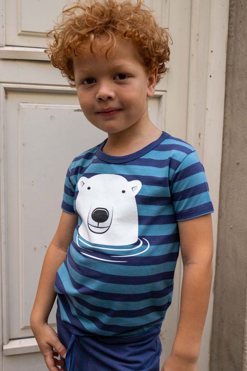 T-shirt til børn med isbjørn