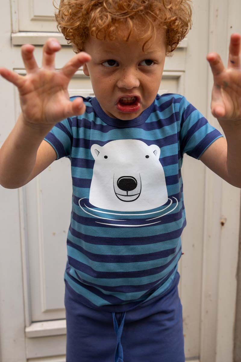 T-shirt til børn med isbjørn
