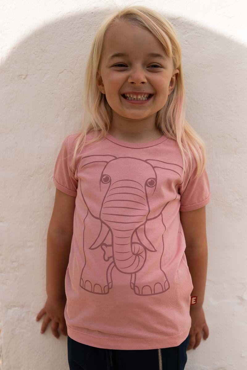 T-shirt til børn med elefant