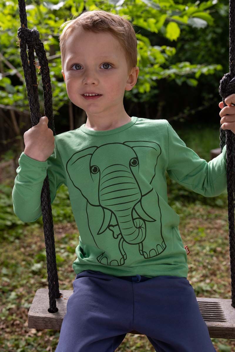 Børne bluse med elefant