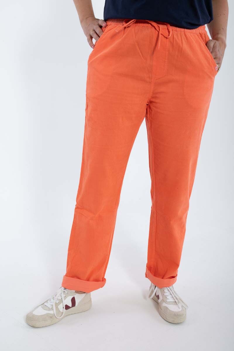ESS - Daneliseleje Cord Pants Bright Coral