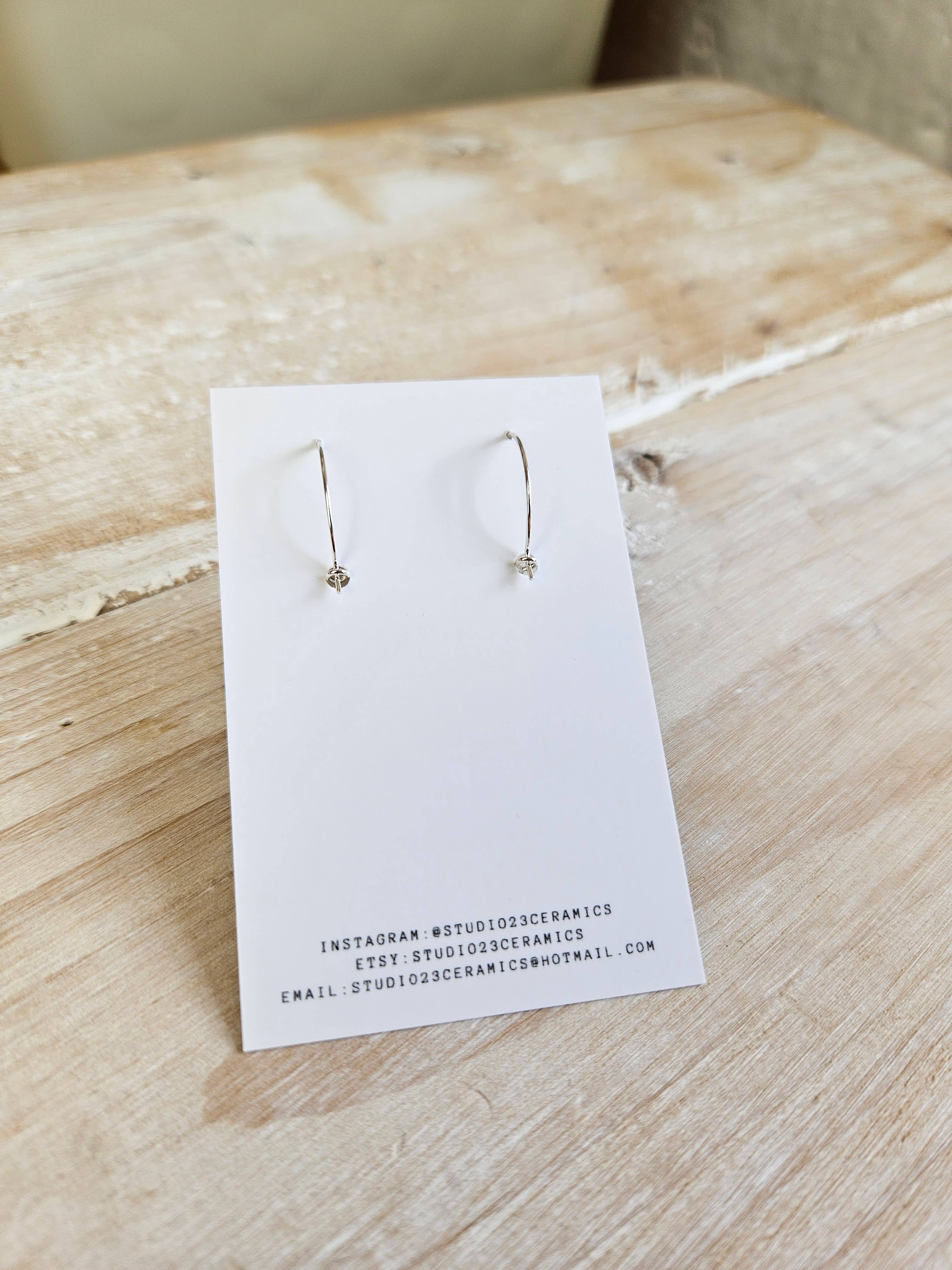 Curved Drop Earring Pair Burgundy/Navy