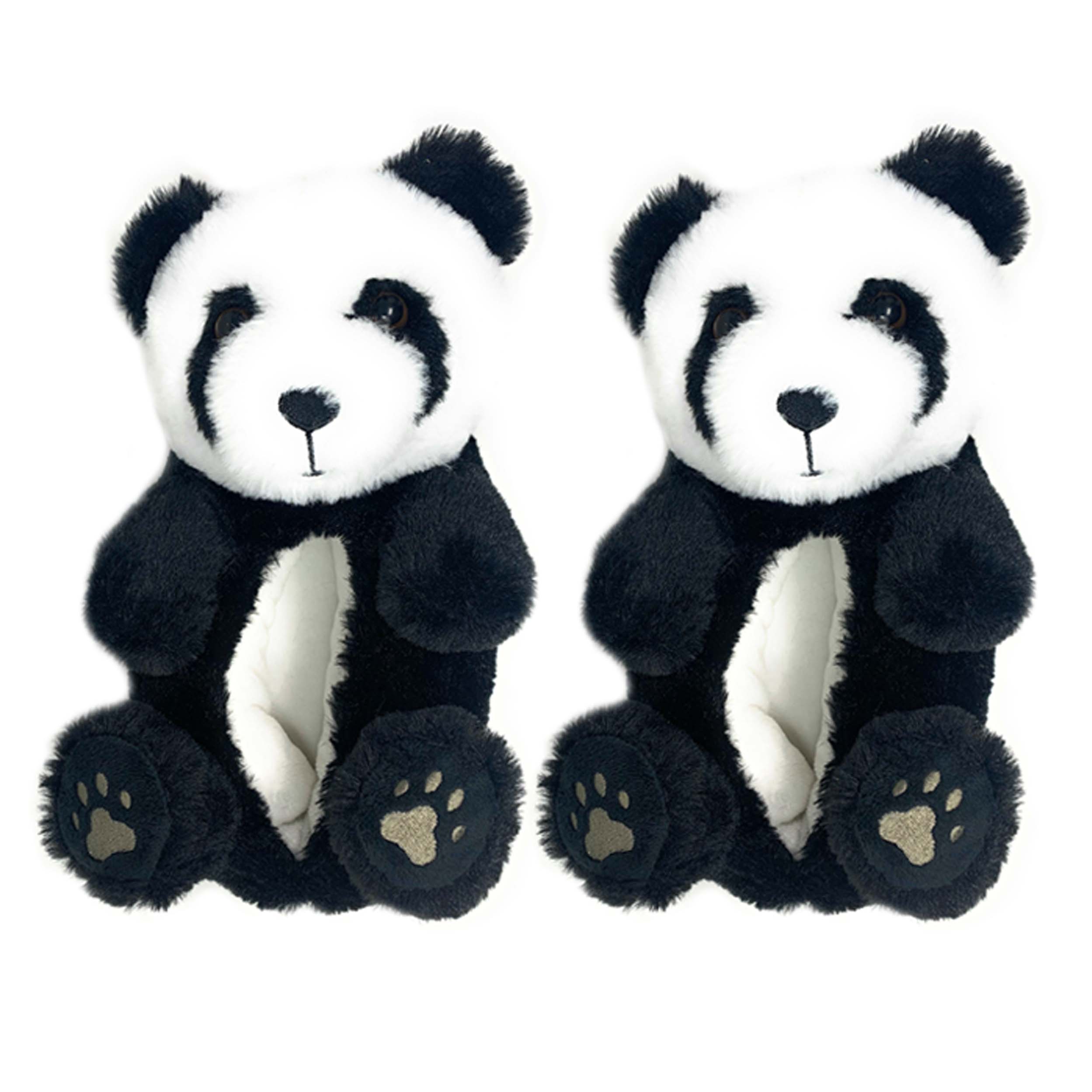 Lustige, flauschige, rutschfeste Hausschuhe für Kinder, Tofu der Panda