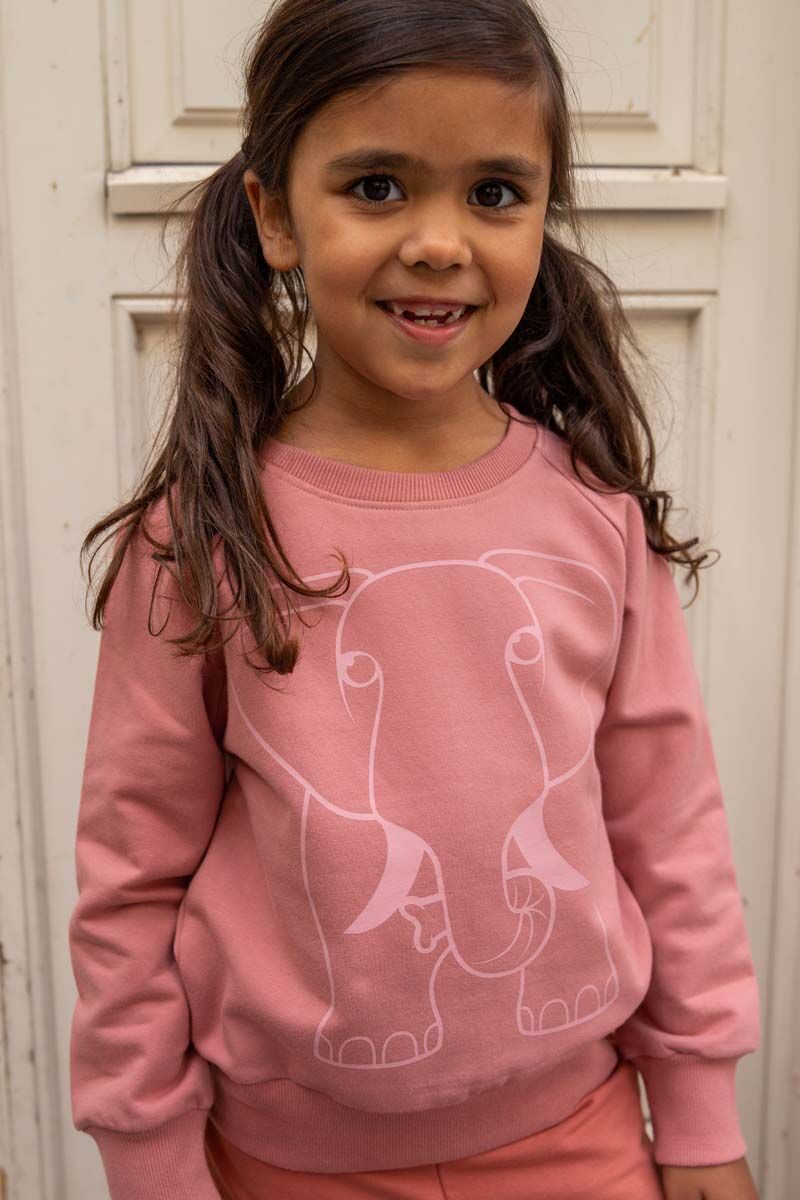 Sweater til børn med elefant